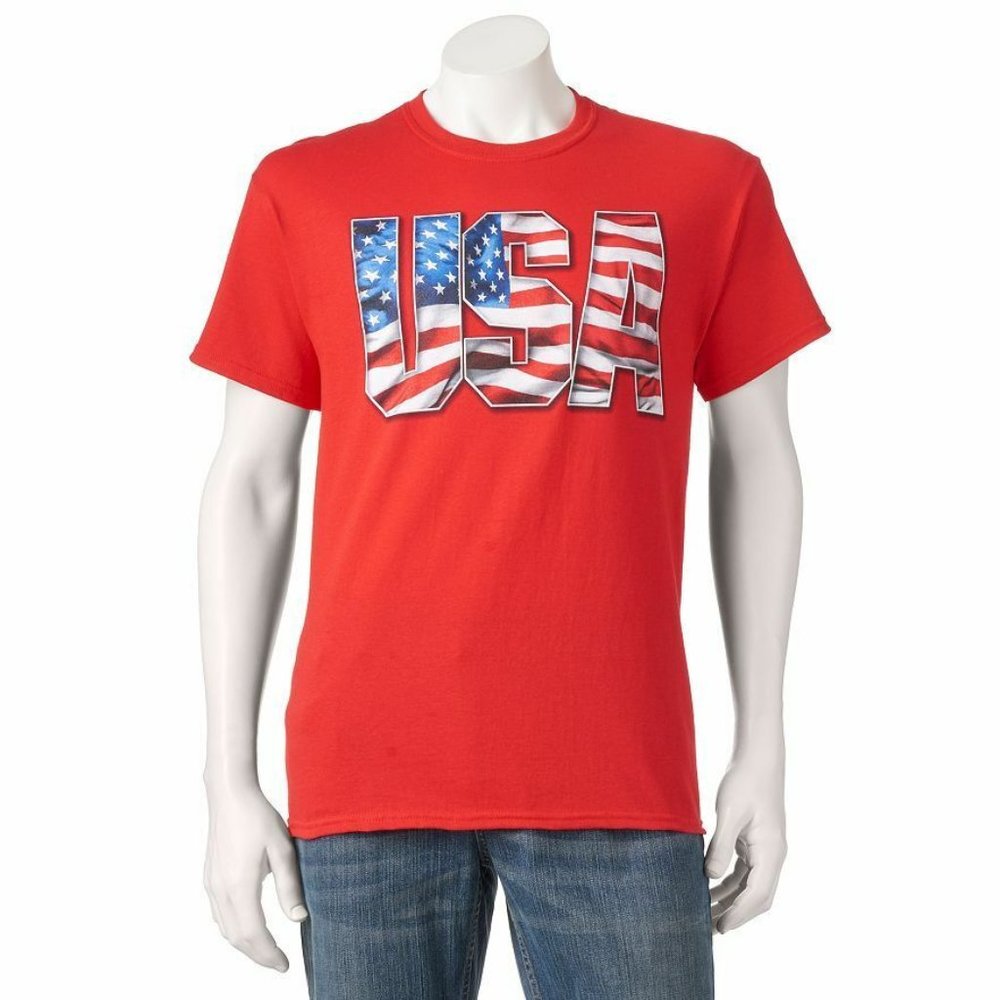 4th of July USA T-shirt Red, White, Blue, Gray sizes Large, X-large, XXL